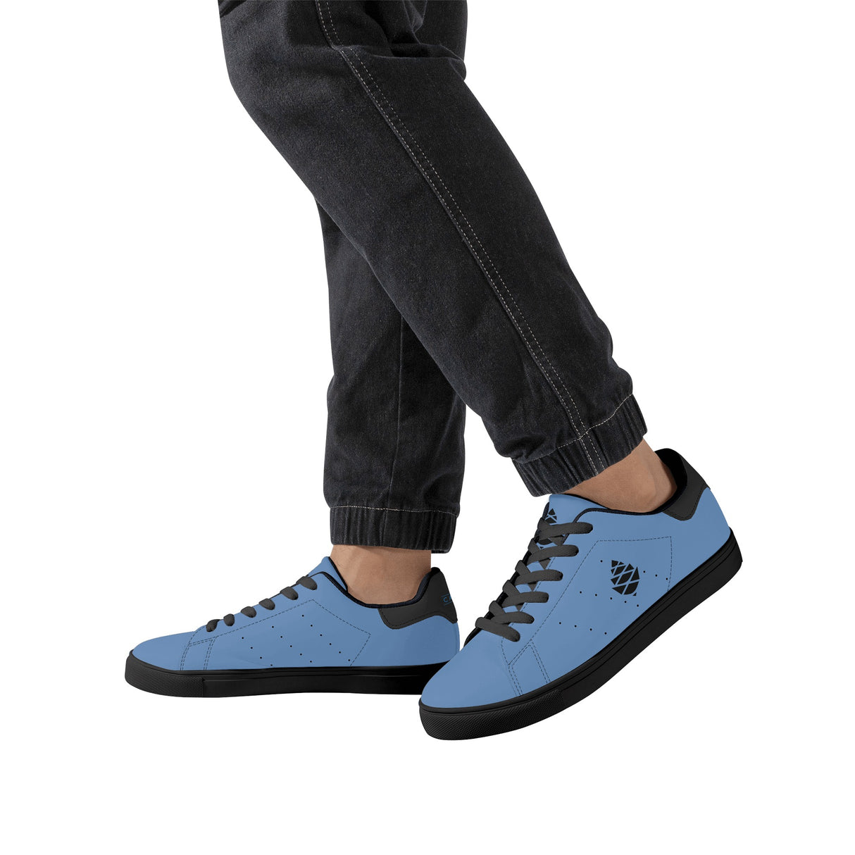 Lake Blue Mens Low Top Leather Sneakers