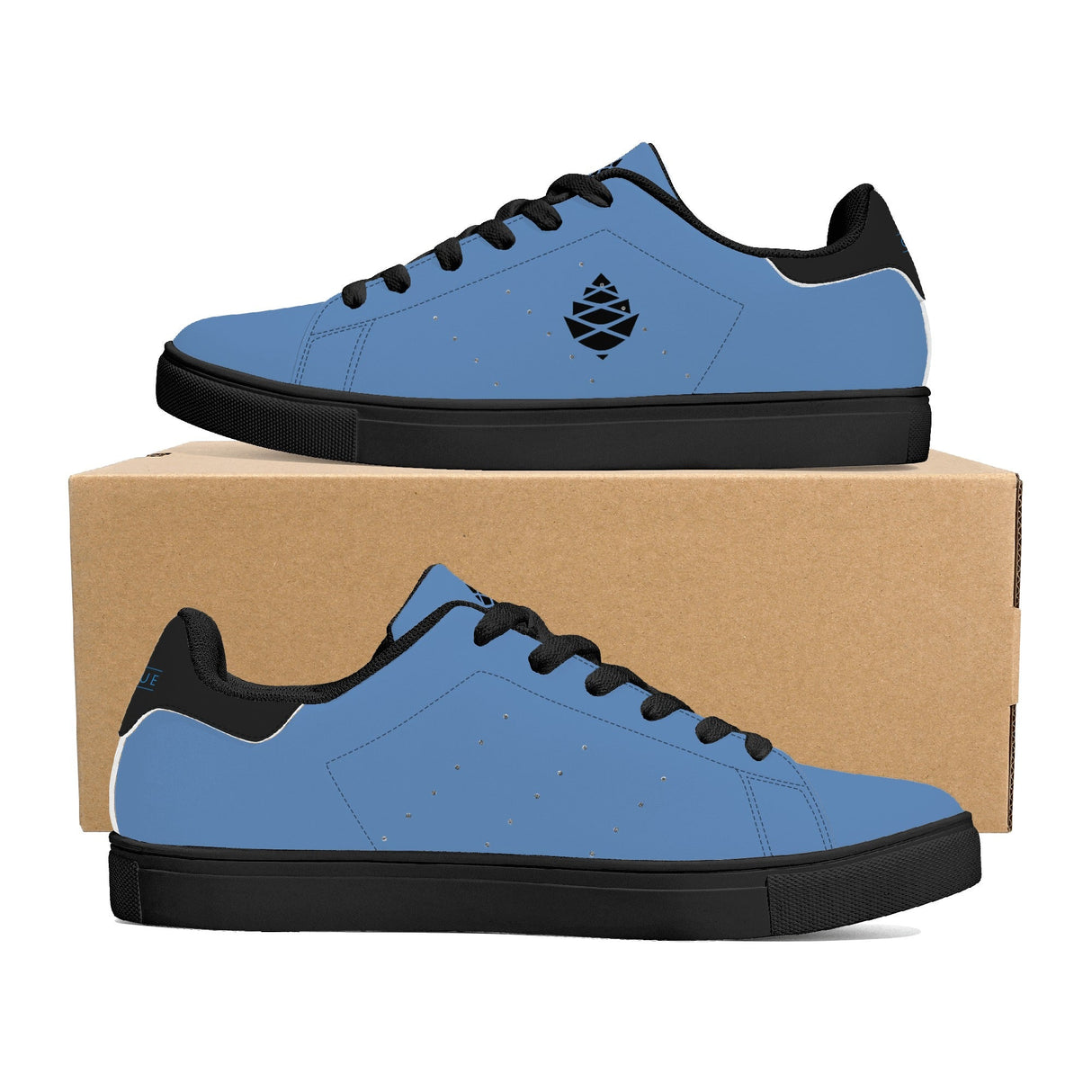 Lake Blue Mens Low Top Leather Sneakers