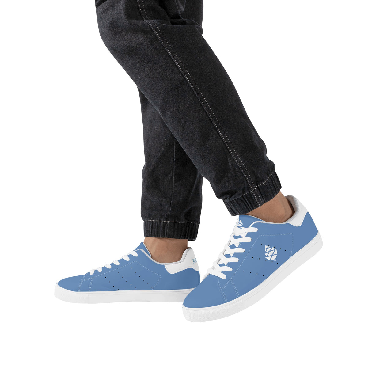 Lake Blue Mens Low Top Leather Sneakers