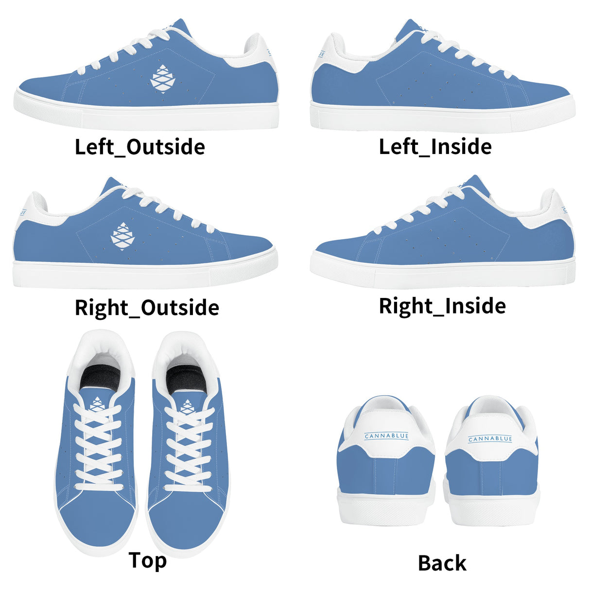 Lake Blue Mens Low Top Leather Sneakers