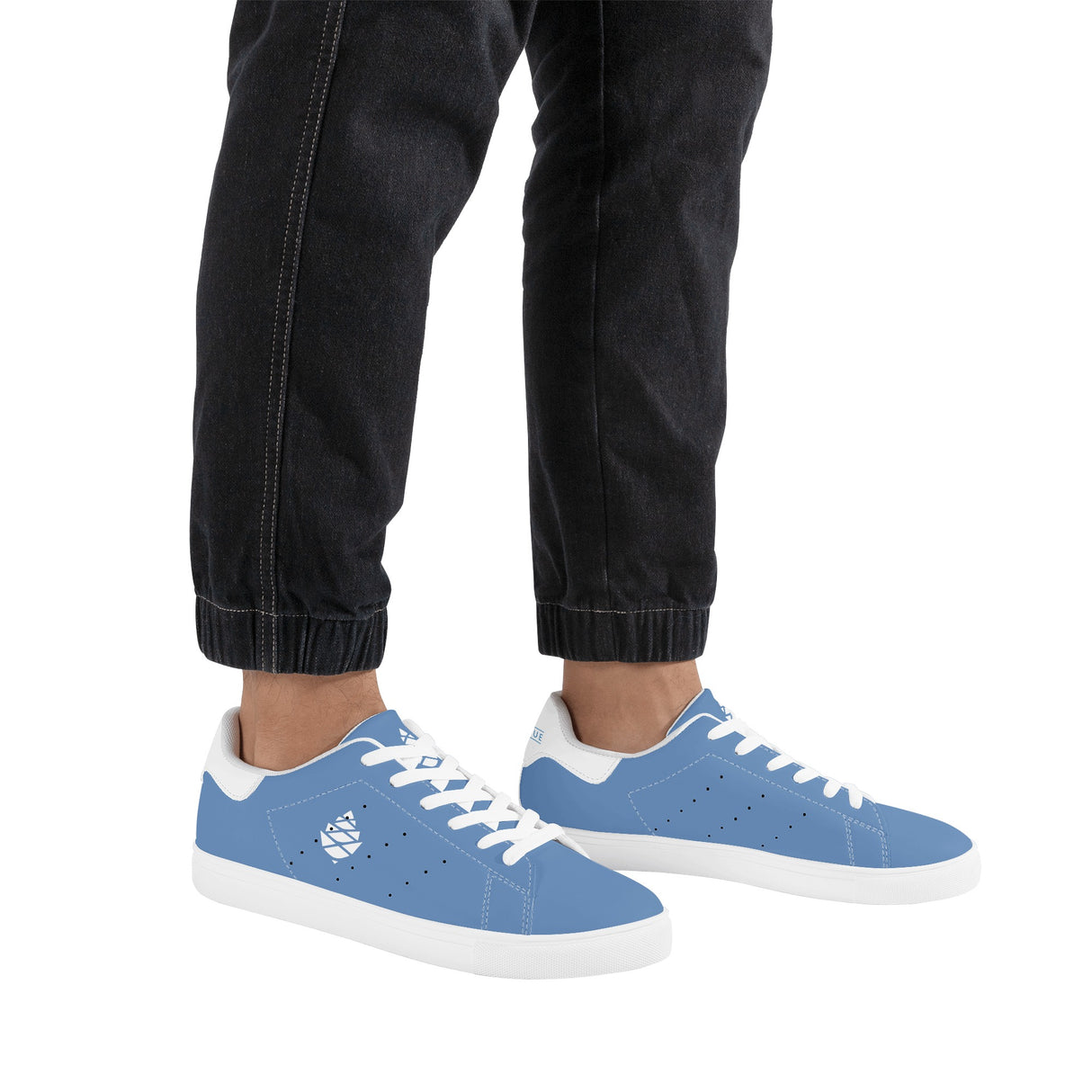 Lake Blue Mens Low Top Leather Sneakers