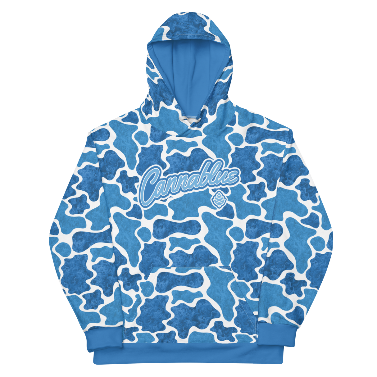 Camo Script blue/wh Hoodie