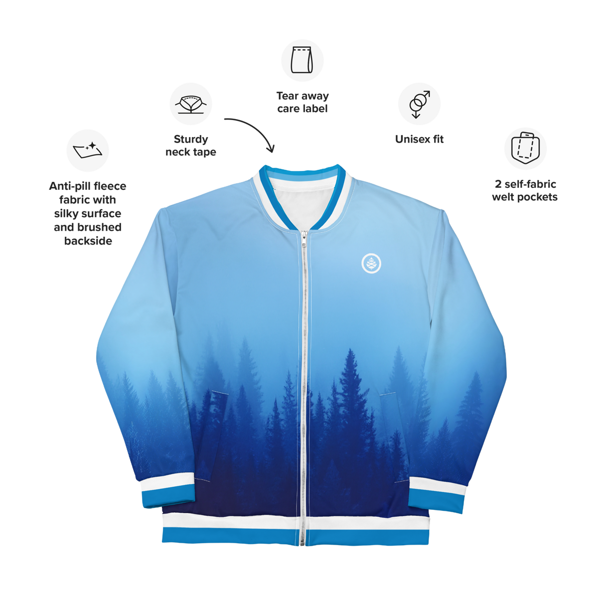 Blue Morning Unisex Bomber Jacket