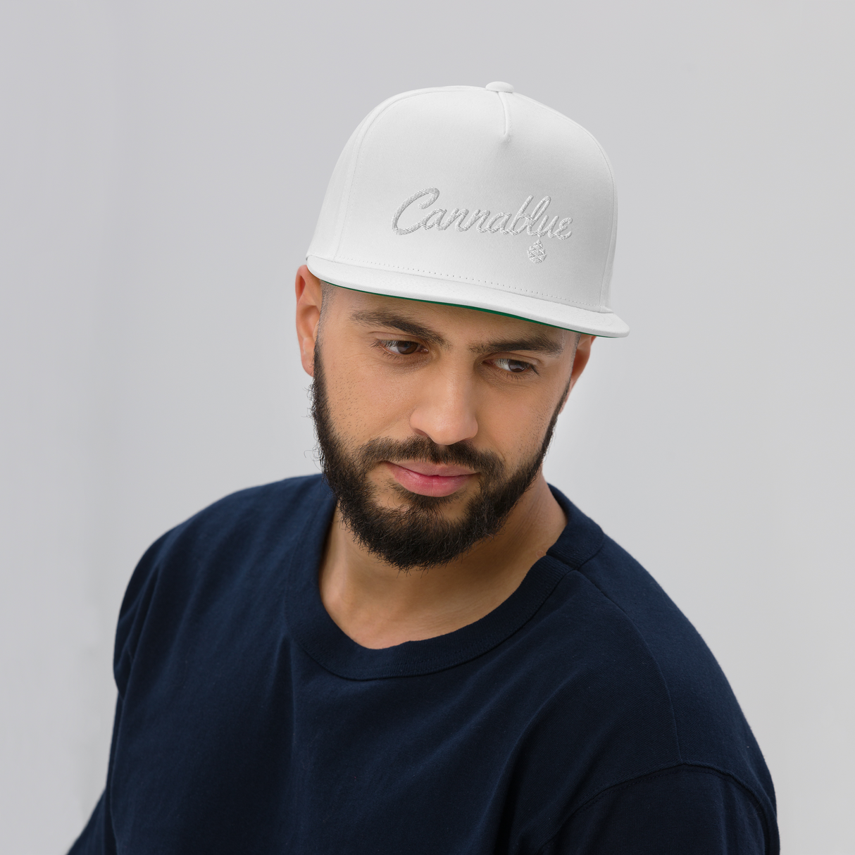 Script White-out Flat Bill Cap
