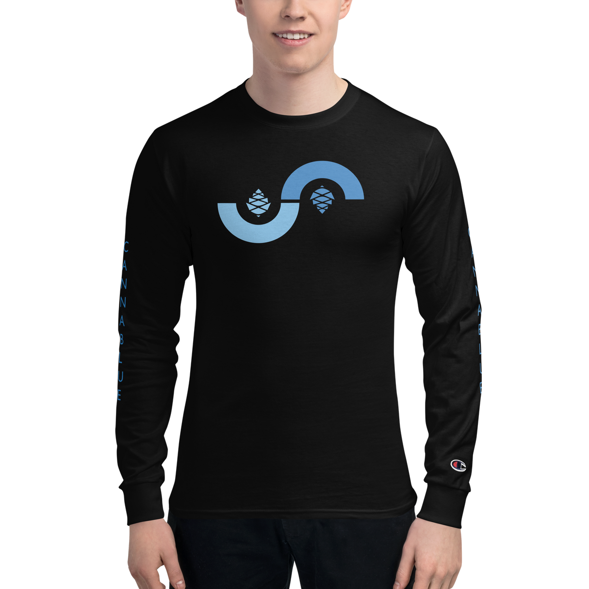 Curved Cone Men's blk Champion Long Sleeve Shirt