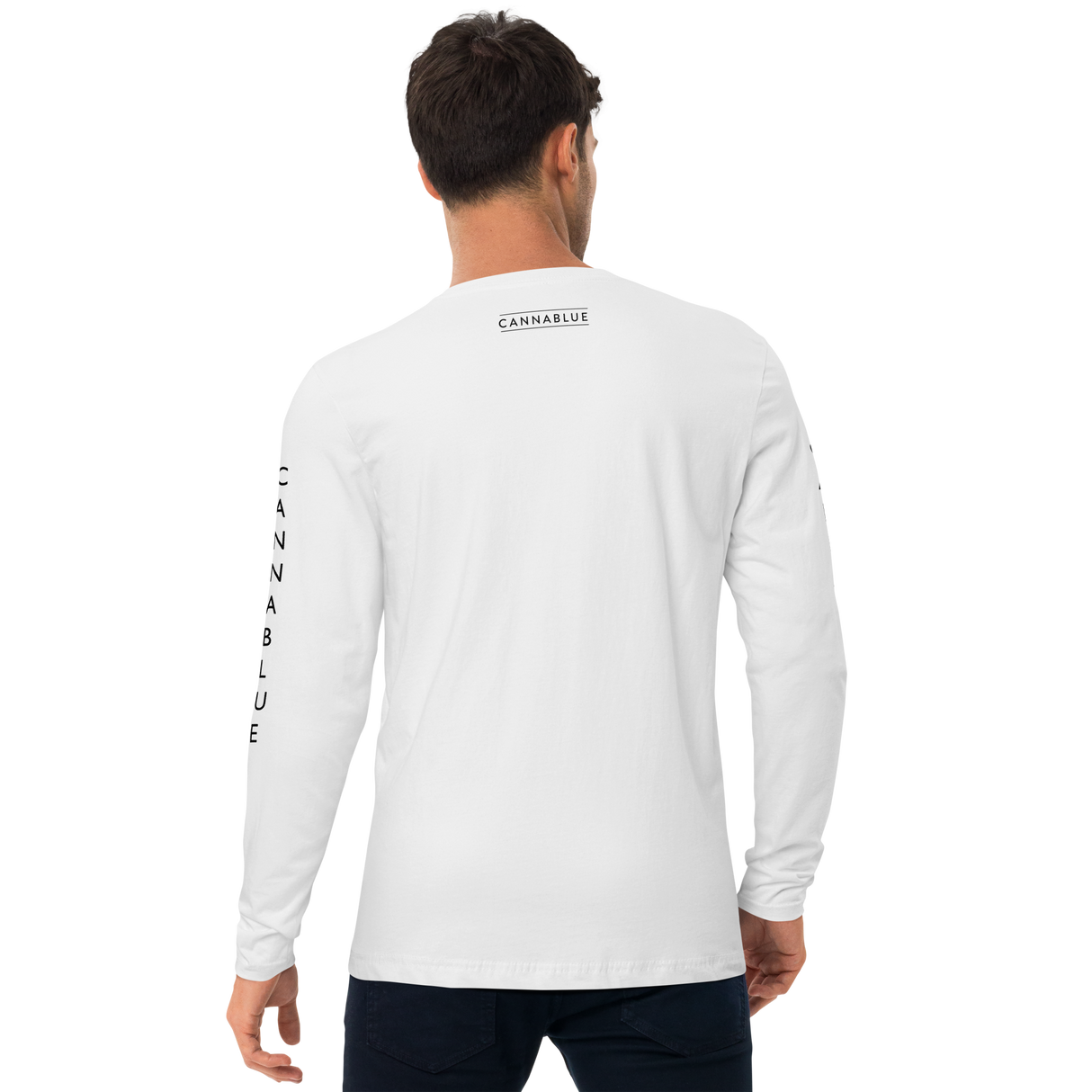 Cone Lines white Long Sleeve Fitted Crew