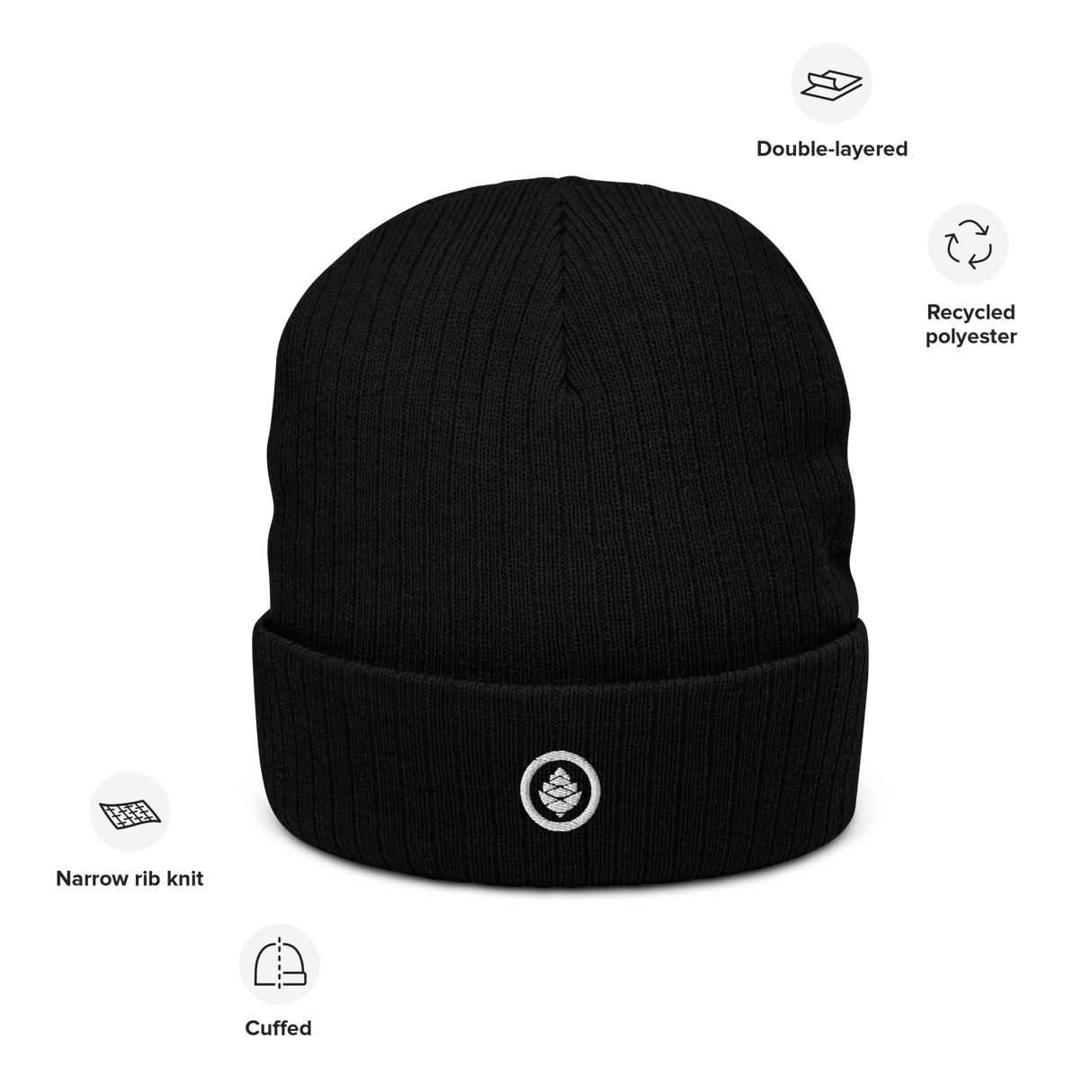 Circle Cone Ribbed knit beanie