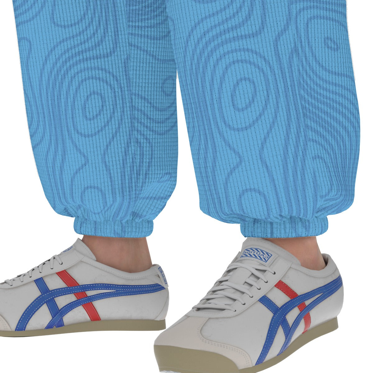 Blue All-Over Print Men'S Thick Sweatpants