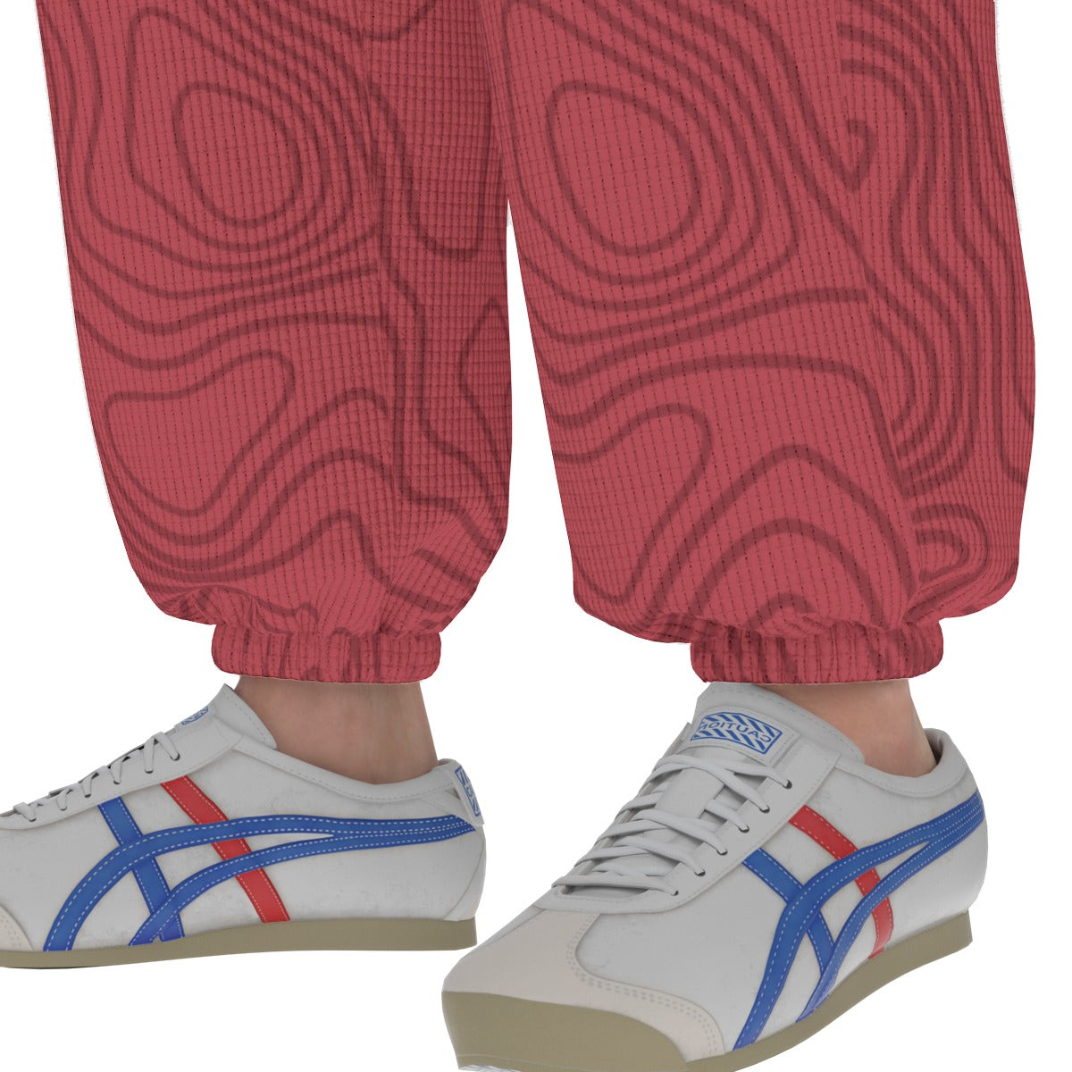 Red All-Over Print Men'S Thick Sweatpants