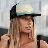 Sunset Embroidered Front and Printing Mesh Hip-hop Hats