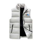 The South lake white Mens Warm Stand Collar Zip Up Puffer Vest