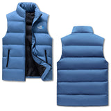 The South Lake Mens Warm Stand Collar Zip Up Puffer Vest