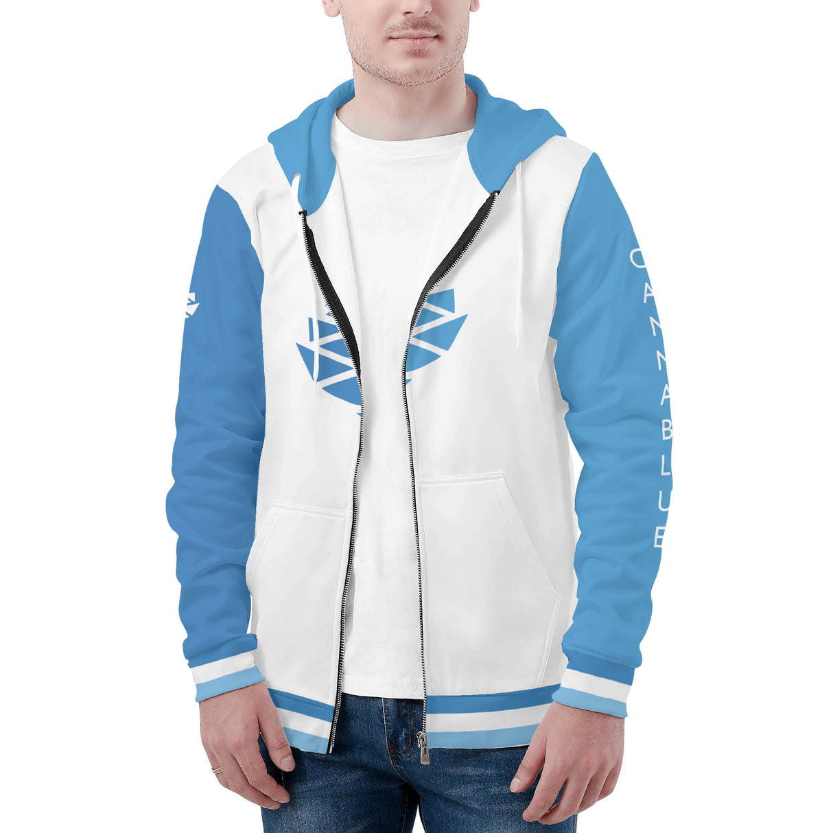Mens All Over Print Zip Up Hoodie