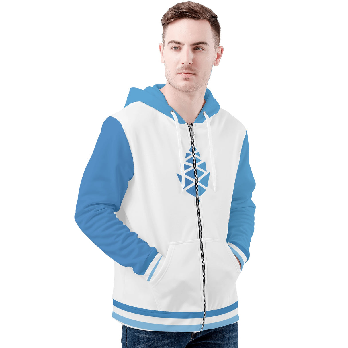 Mens All Over Print Zip Up Hoodie