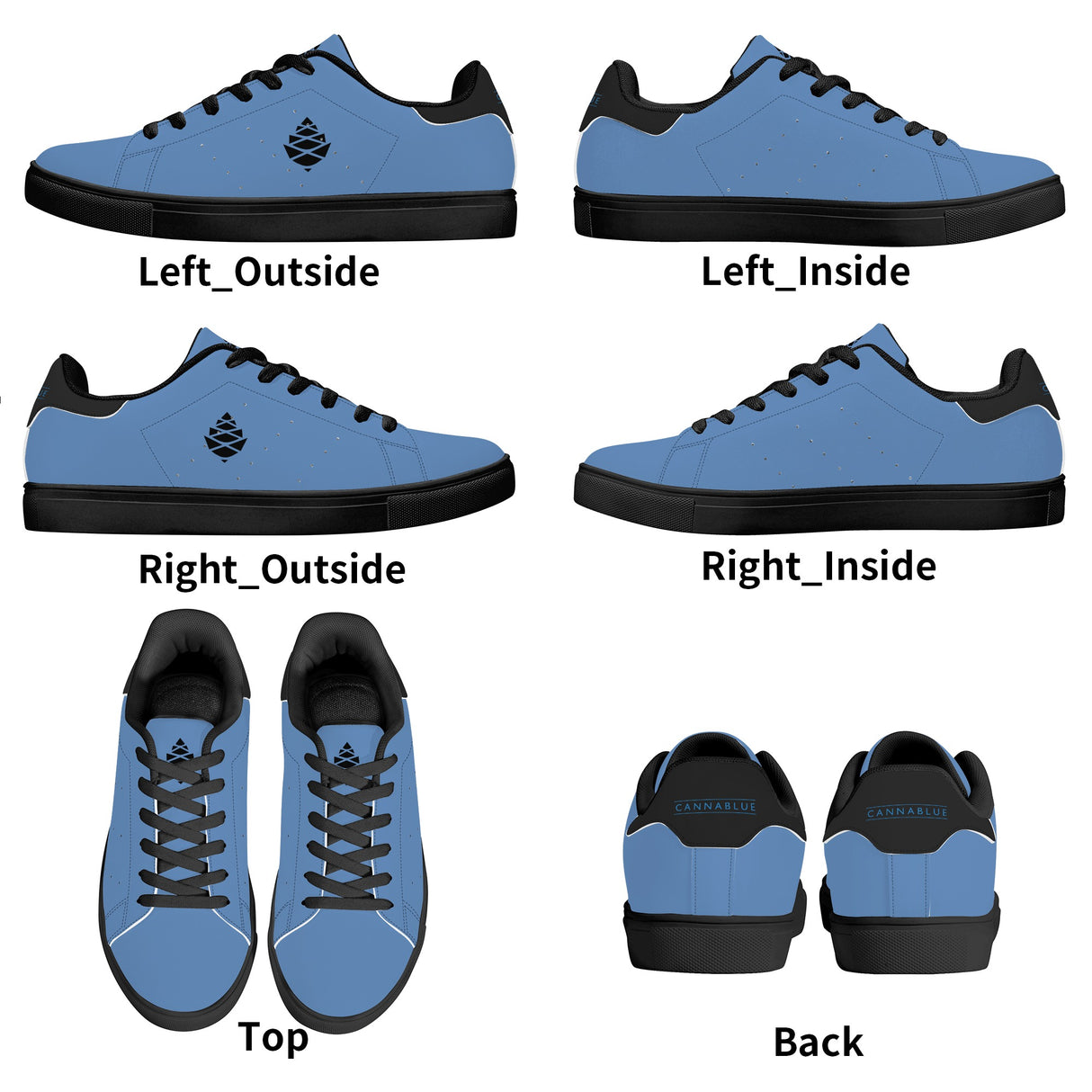 Lake Blue Mens Low Top Leather Sneakers