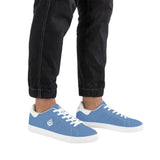 Lake Blue Mens Low Top Leather Sneakers