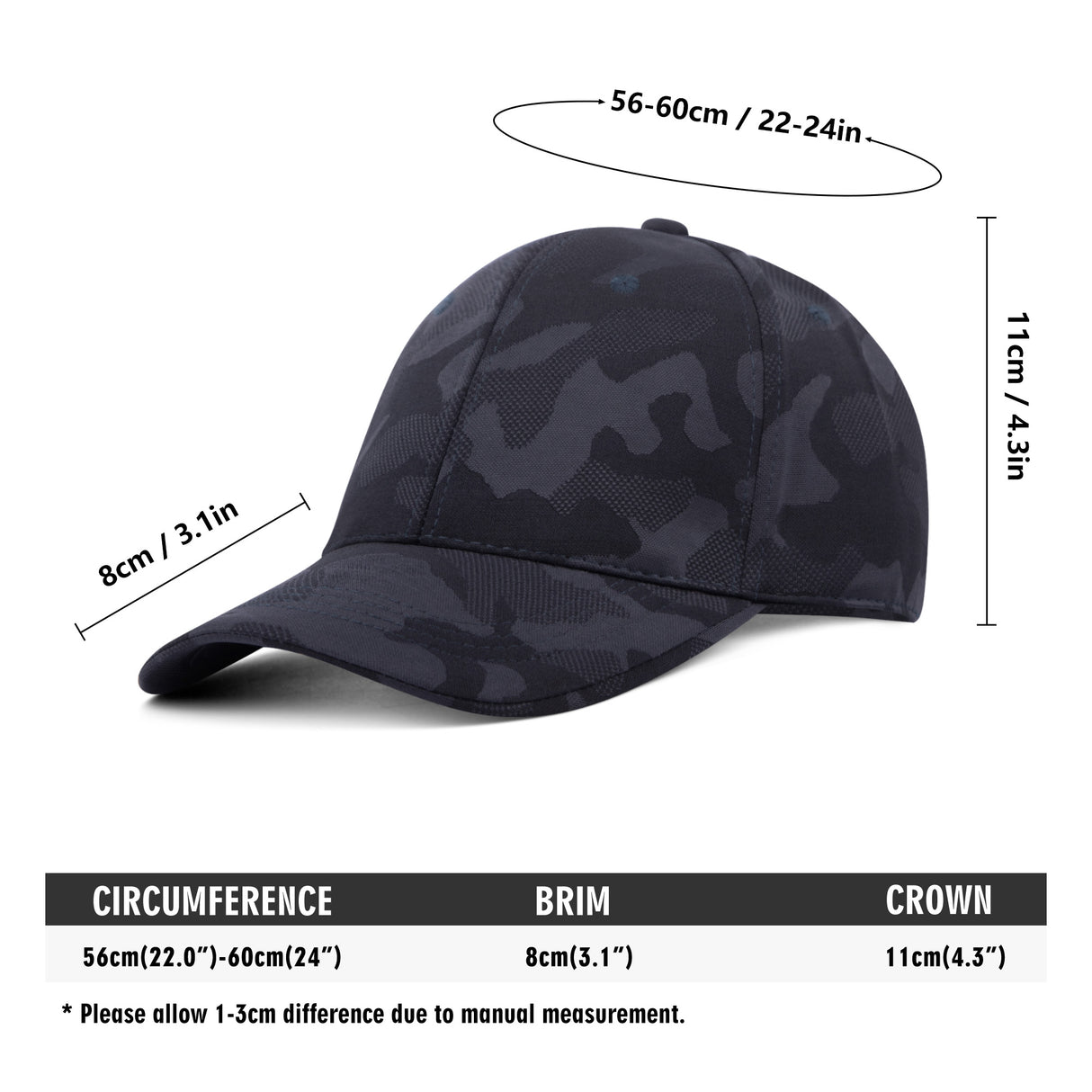 Cone Embroidered Sports Camo Caps