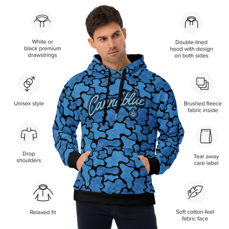 Camo Script blue/blk Unisex Hoodie
