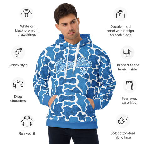 Camo Script blue/wh  Hoodie