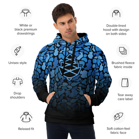 Camo Cone Fade Blk Unisex Hoodie