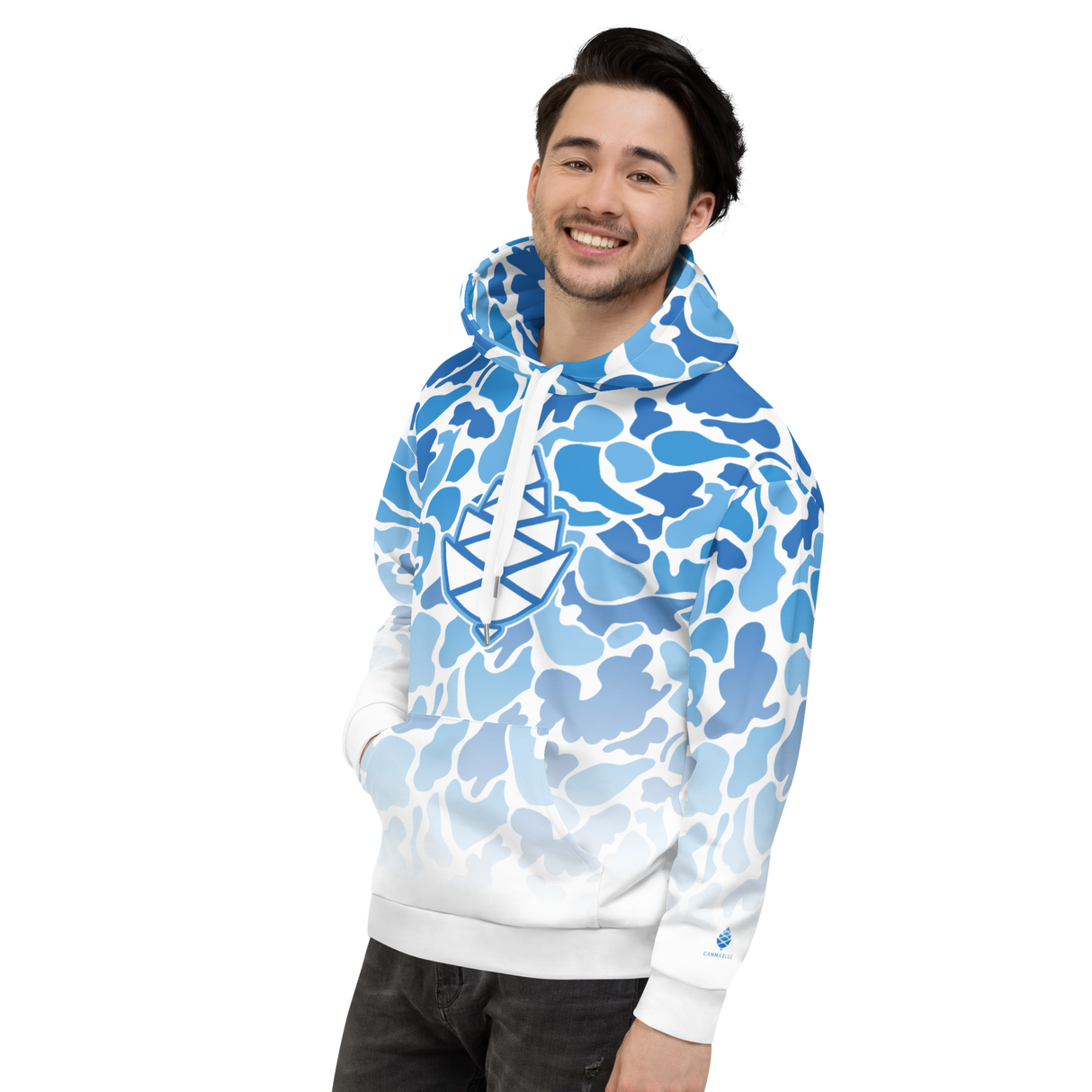 Camo Cone Fade White Unisex Hoodie