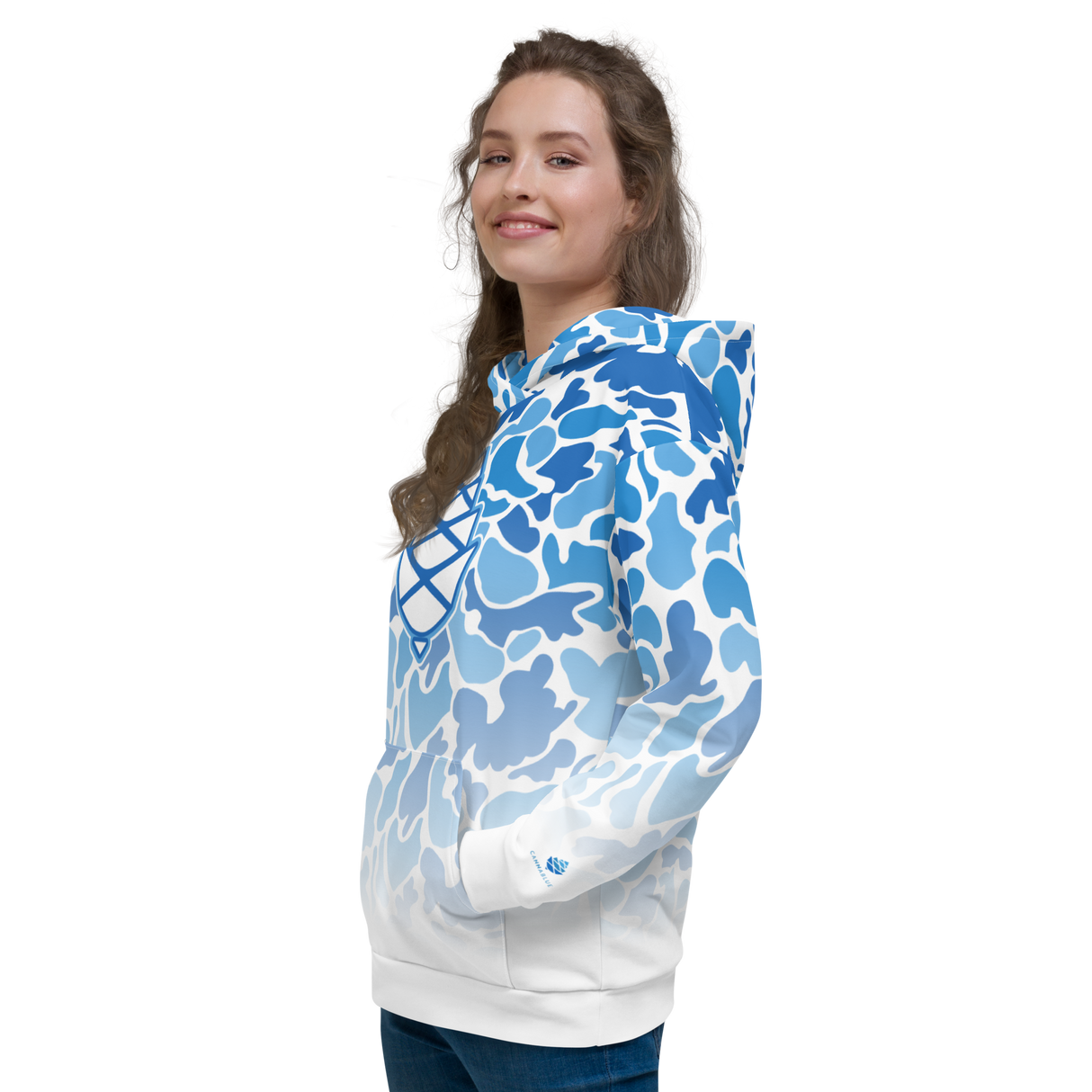 Camo Cone Fade White Unisex Hoodie