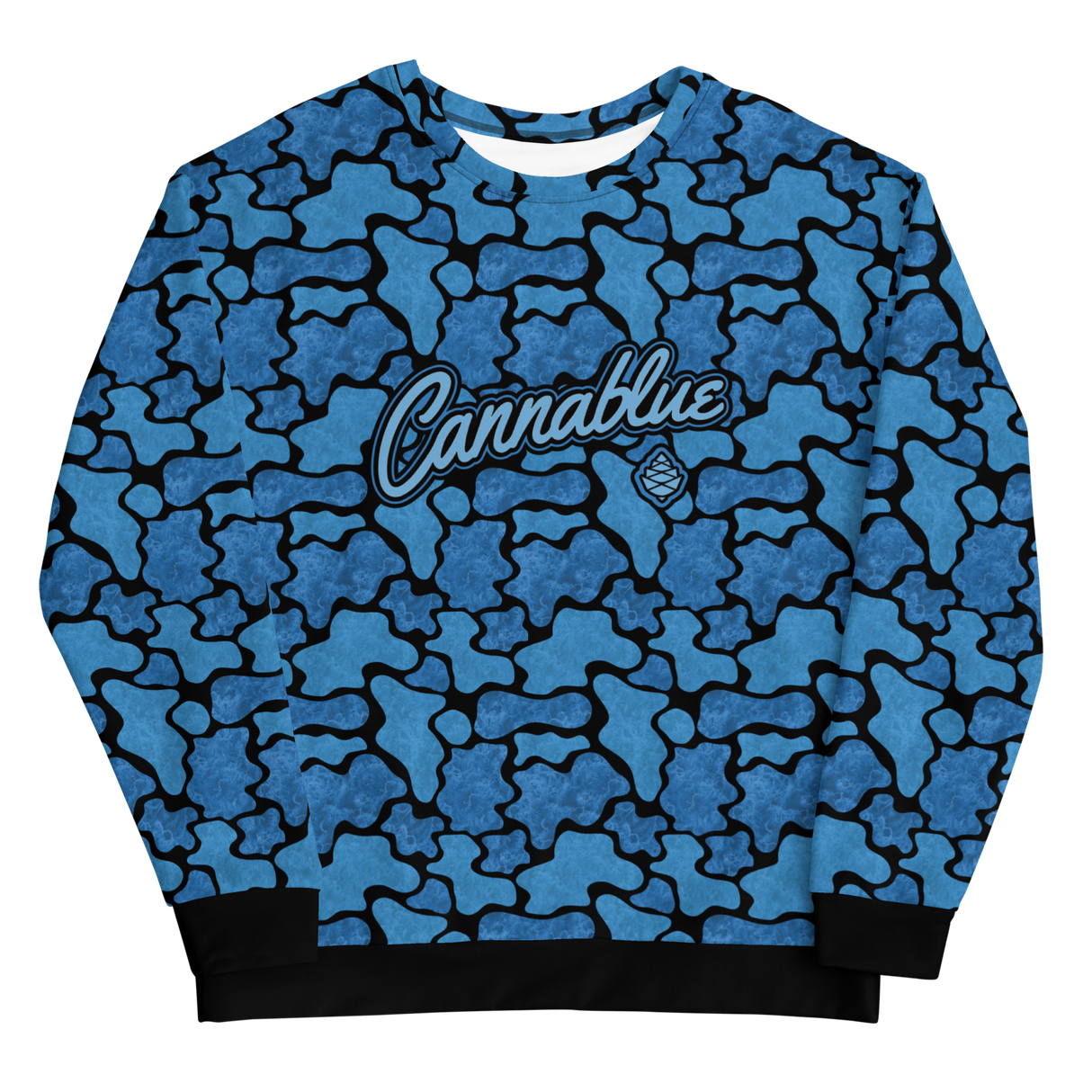 Script Camo Blu/Blk Unisex Sweatshirt