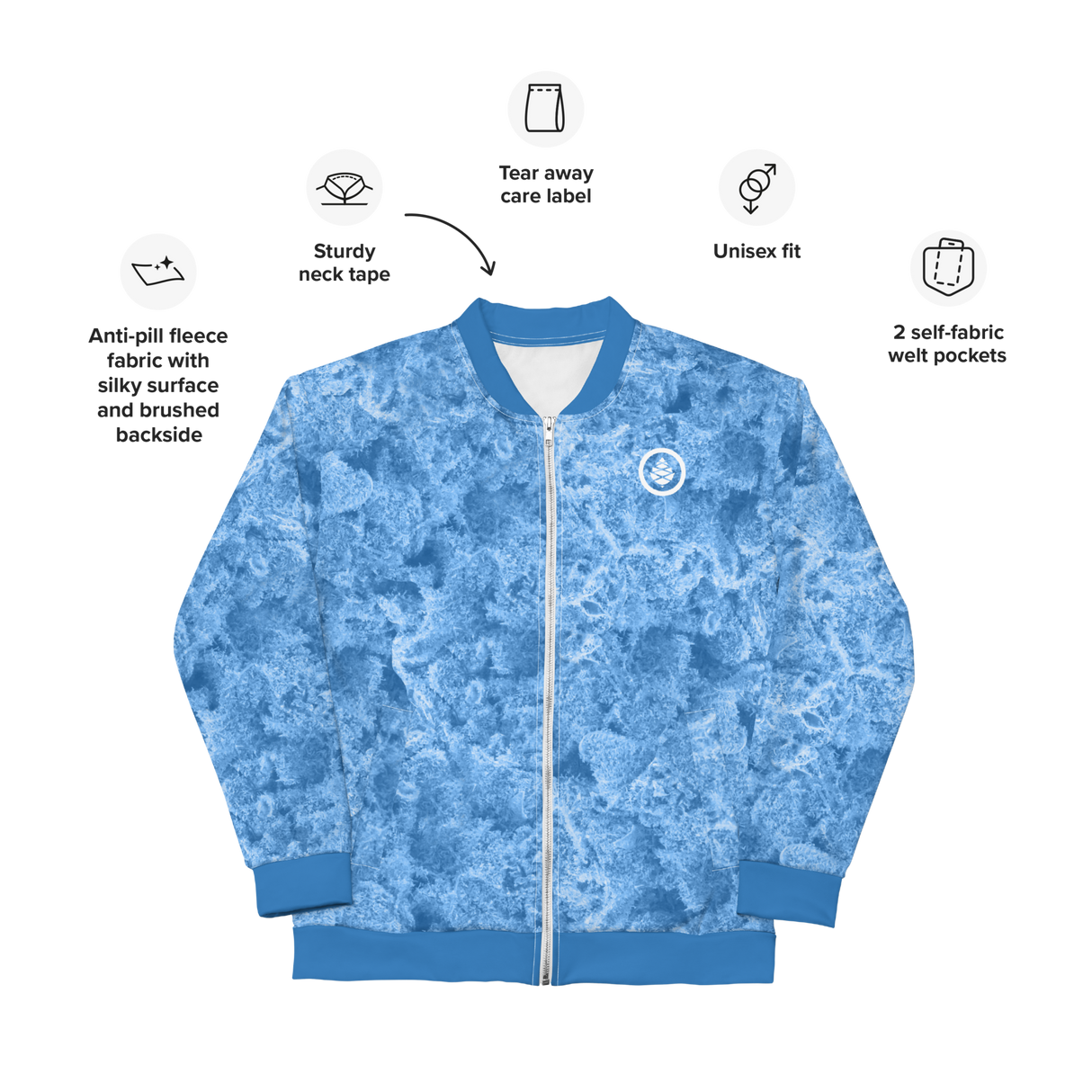 Lake Niug Pattern Unisex Bomber Jacket