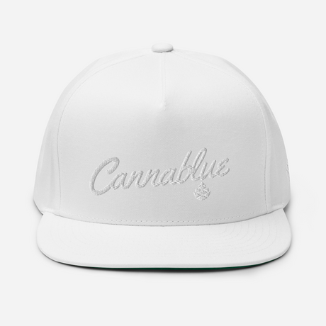 Script White-out Flat Bill Cap