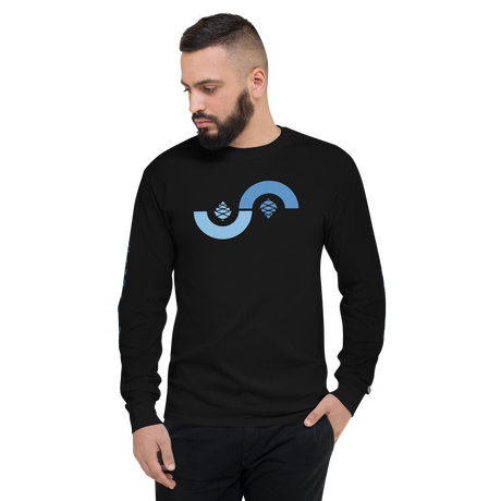 Curved Cone Men's blk Champion Long Sleeve Shirt