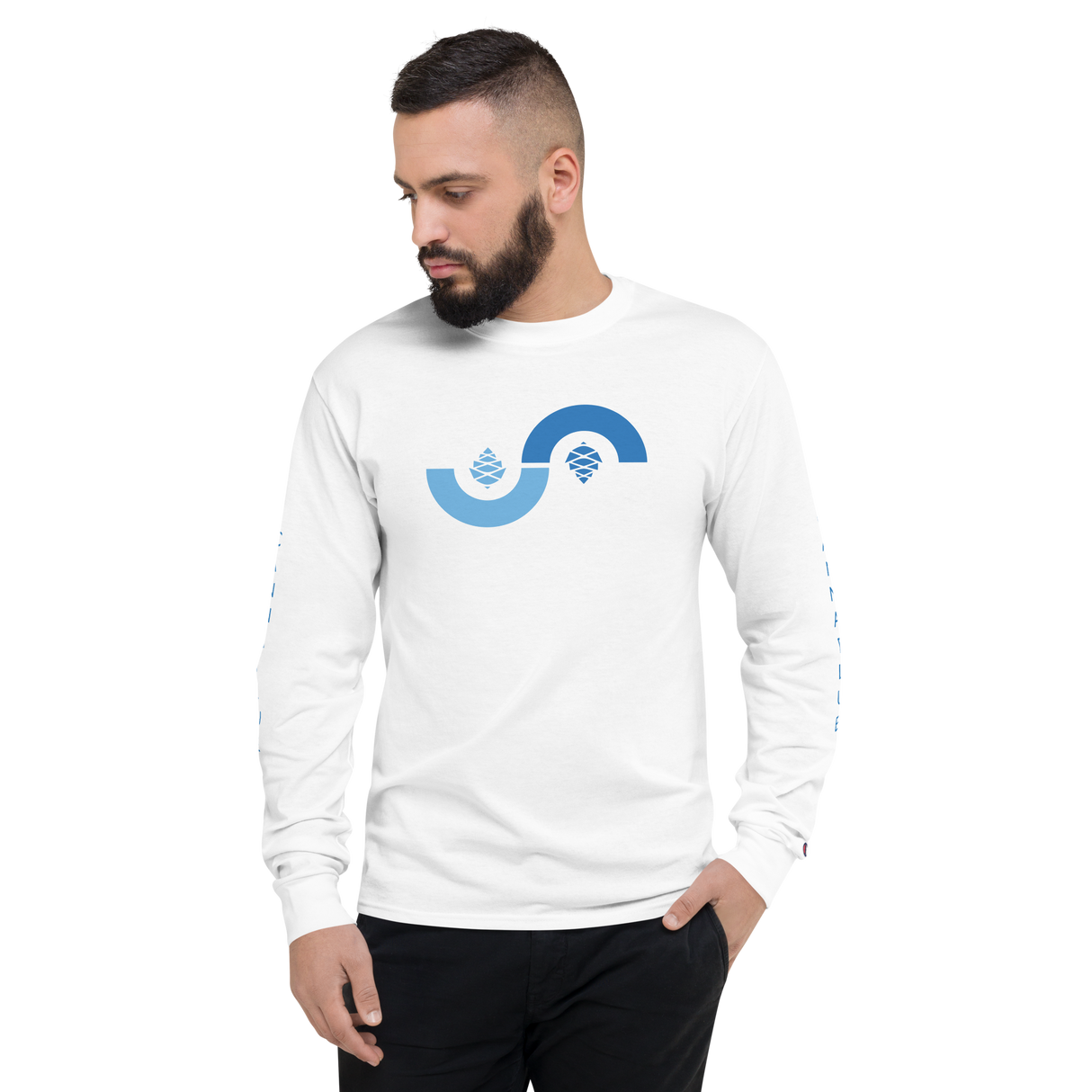 Cone Curved wh Men's Champion Long Sleeve Shirt