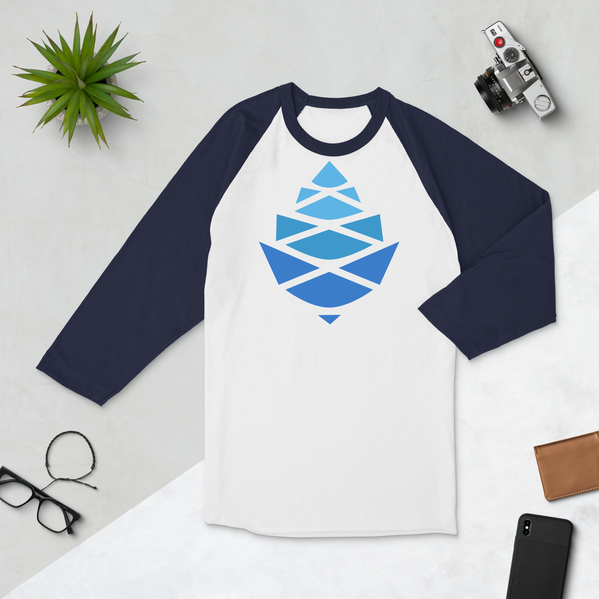 BIG CONE 3/4 sleeve raglan shirt