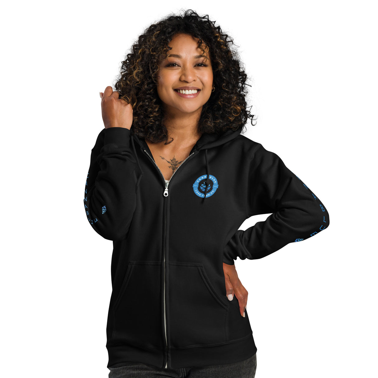 Cannablue Badge Unisex heavy blend zip hoodie