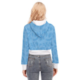 All-Over Print Women's Crop Top Hoodie With Zipper Closure