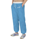 Blue All-Over Print Men'S Thick Sweatpants