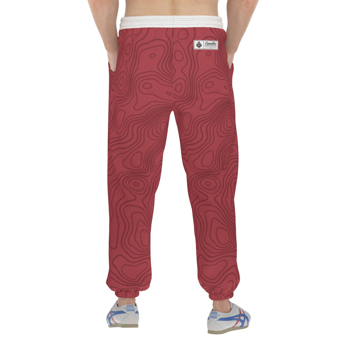 Red All-Over Print Men'S Thick Sweatpants